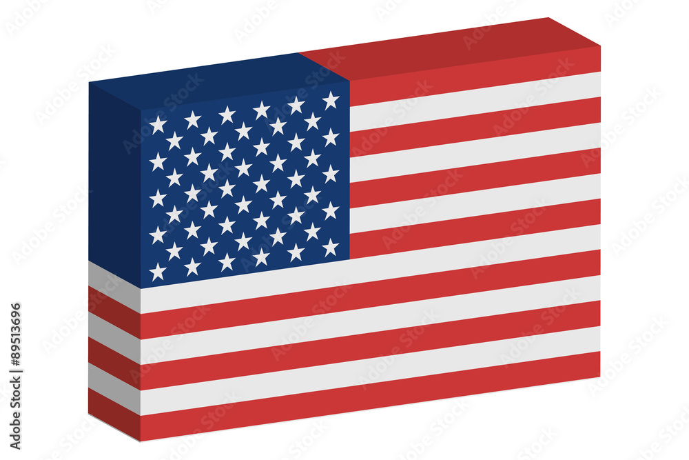 Obraz premium 3D Isometric Flag Illustration of the country of United States