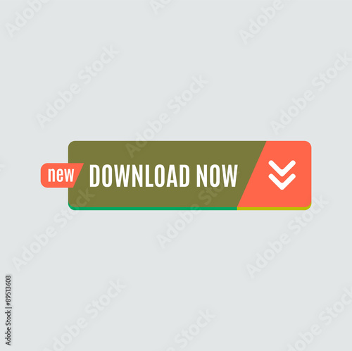 Colorful download web button. Modern flat design. © antishock