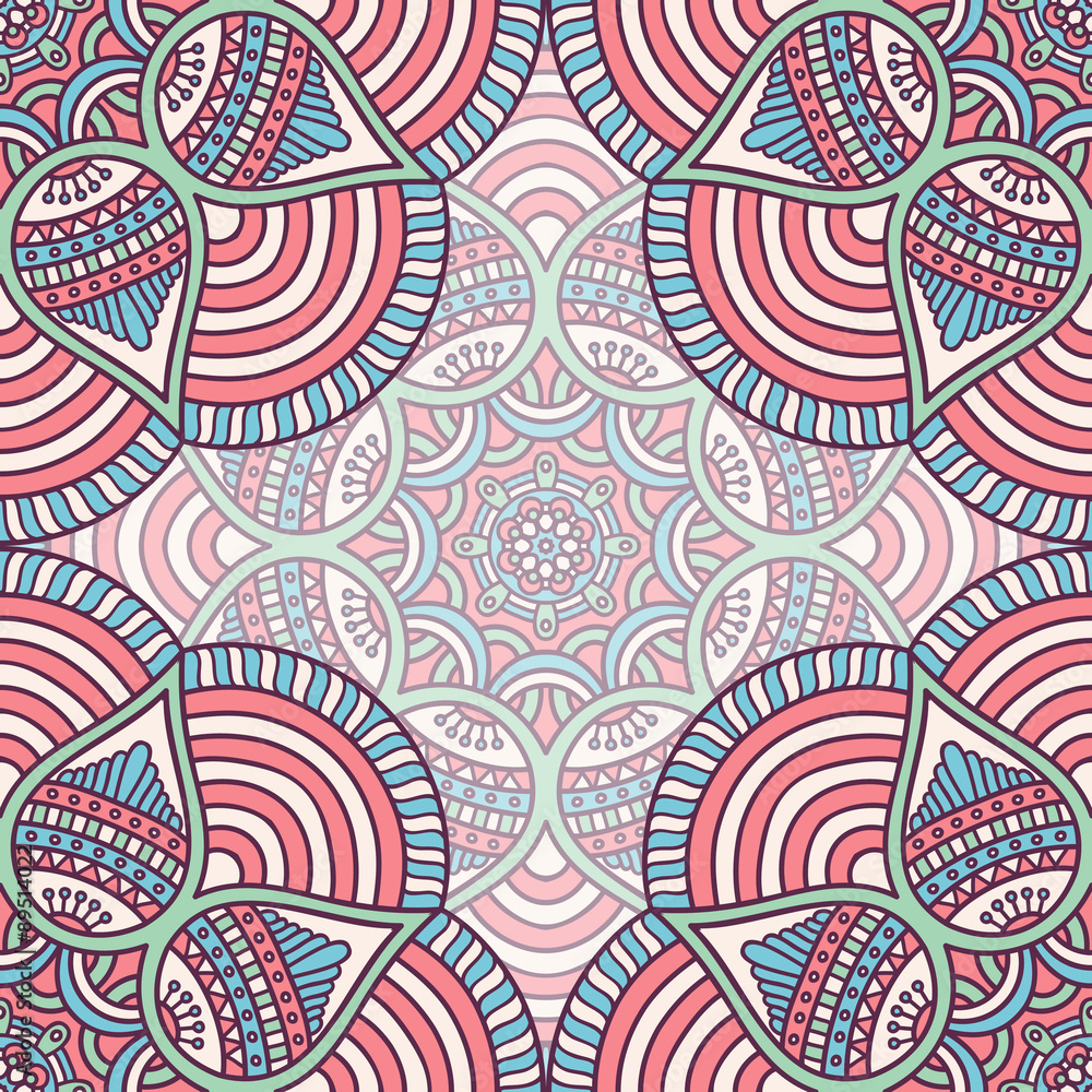 Obraz premium Ethnic floral seamless pattern