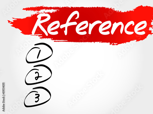Reference blank list, business concept