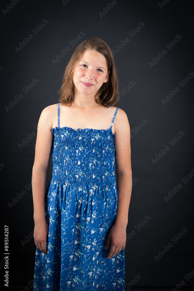 Beautiful girl doing different expressions in different sets of clothes: love Beautiful girl doing different expressions in different sets of clothes: love