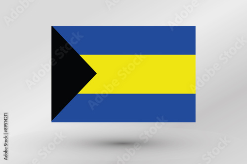 3D Isometric Flag Illustration of the country of  Bahamas