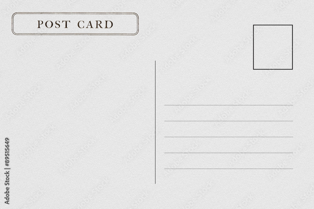 Back of blank postcard Back of blank postcard