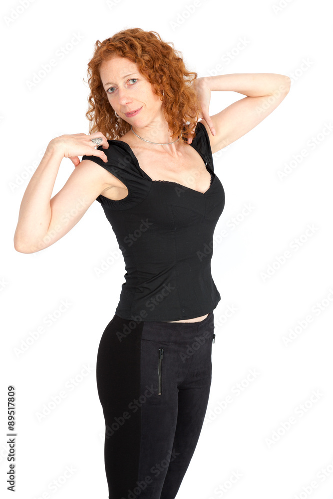 Beautiful woman doing different expressions in different sets of clothes: posing Beautiful woman doing different expressions in different sets of clothes: posing