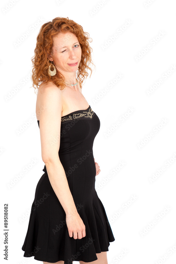 Beautiful woman doing different expressions in different sets of clothes: blinking Beautiful woman doing different expressions in different sets of clothes: blinking