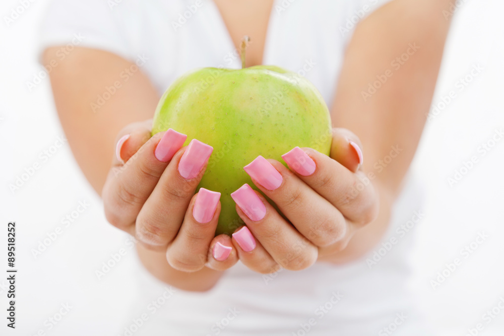 Young woman eating apple Young woman eating apple