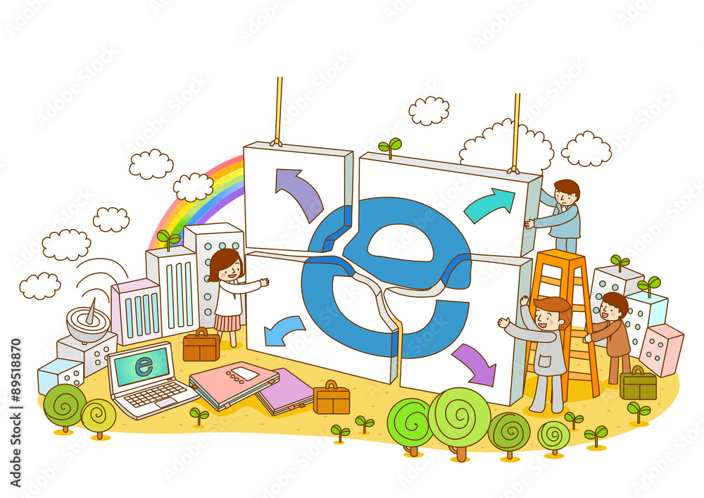 Naklejka premium Illustration of business