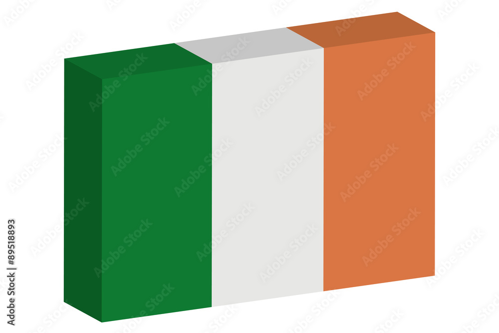 3D Isometric Flag Illustration of the country of Ireland 3D Isometric Flag Illustration of the country of Ireland