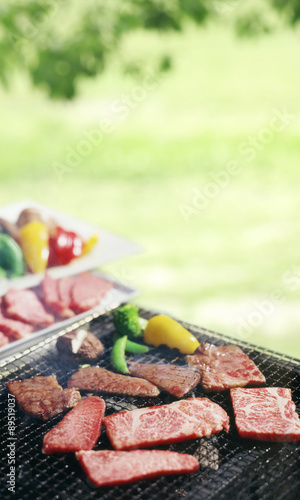 Plakat 公園でBBQ