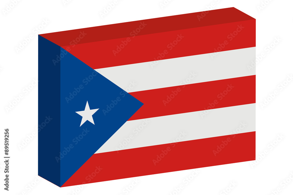 Fototapeta premium 3D Isometric Flag Illustration of the country of PuertoRico