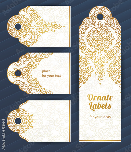 Vintage ornate cards in Eastern style.