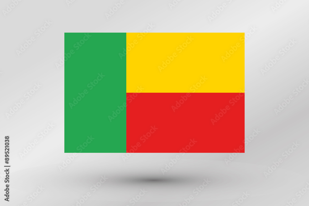 3D Isometric Flag Illustration of the country of Benin 3D Isometric Flag Illustration of the country of Benin
