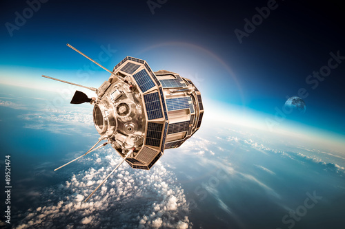 Space satellite over the planet earth #89521474