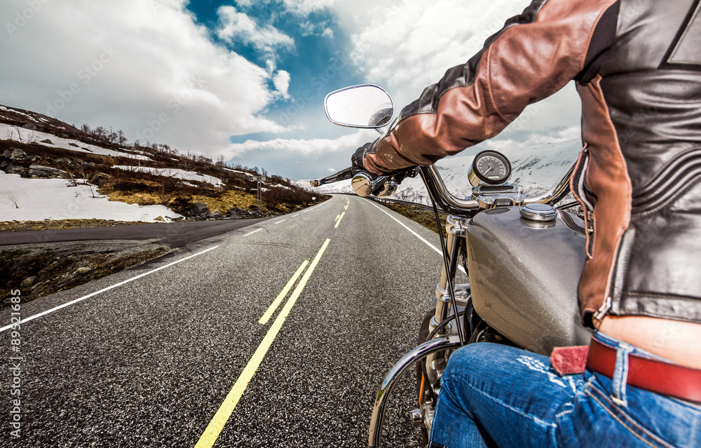 Obraz premium Biker girl First-person view