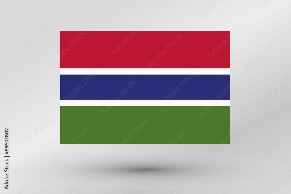 Flag Illustration of the country of  Gambia