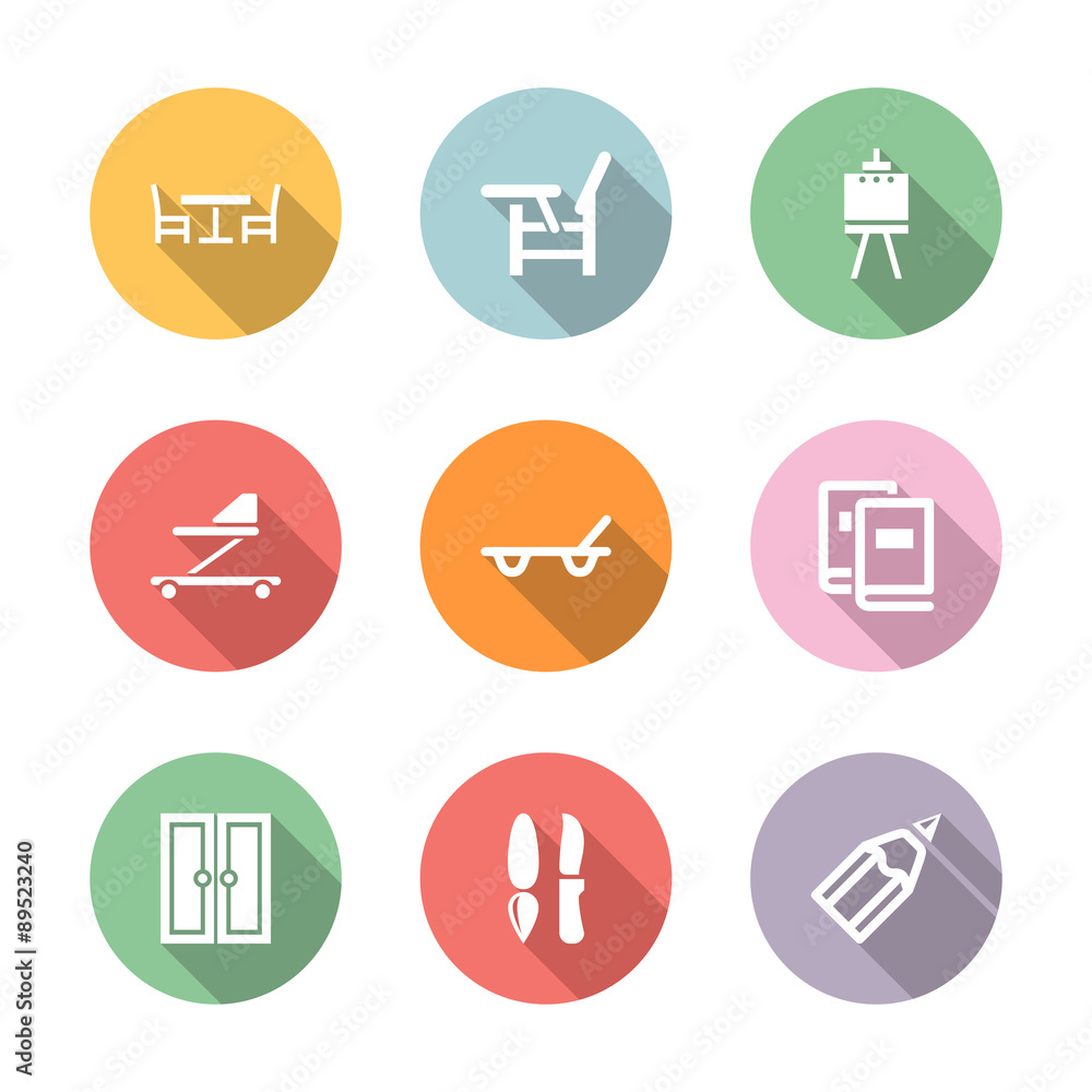 home stuff icon set color with shadow home stuff icon set color with shadow