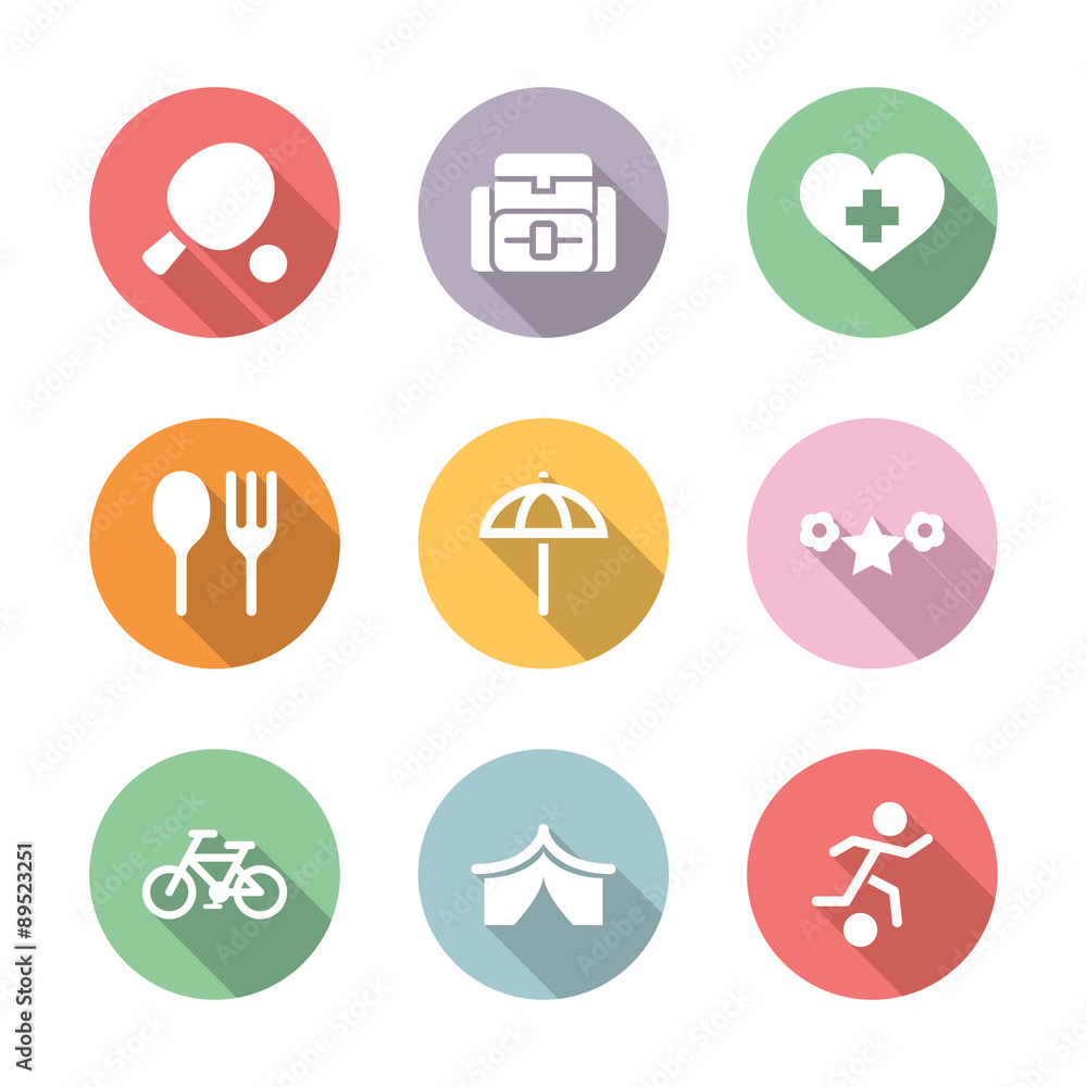 icon set activity and rest color with shadow icon set activity and rest color with shadow