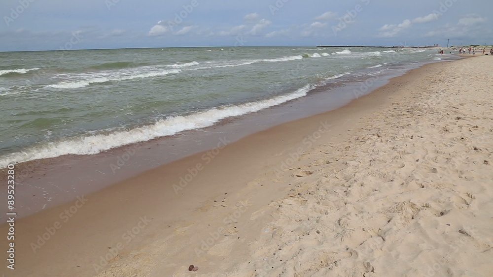 Baltic Sea waves Ventspils Latvia video