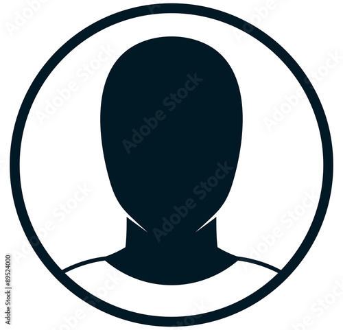 Vector man head isolated on white