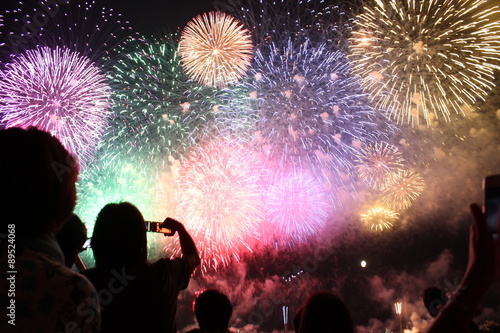 長岡花火大会の尺玉百連発