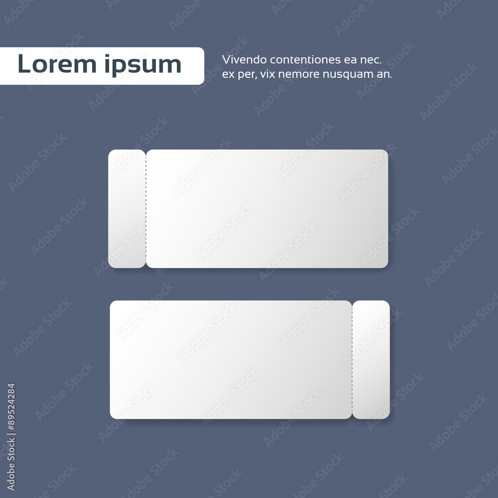 Blank Ticket Paper Sheet Cut Line, Empty Page Vector Blank Ticket Paper Sheet Cut Line, Empty Page Vector