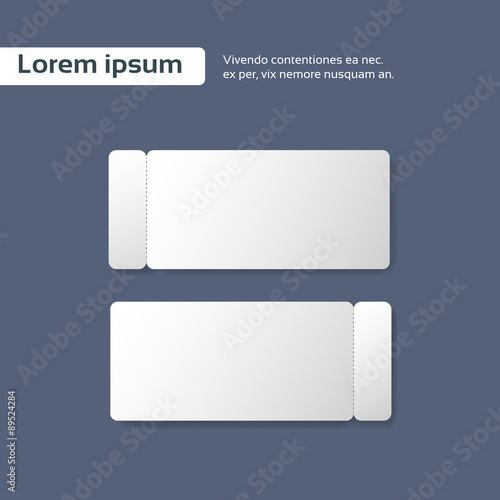 Blank Ticket Paper Sheet Cut Line, Empty Page Vector 