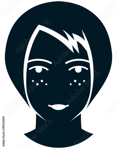 Vector girl with sunspots illustration isolated on white