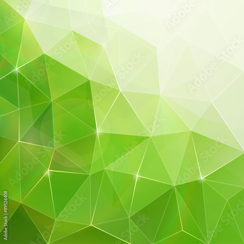 Abstract geometry green crystals pattern