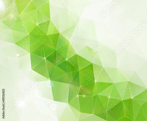 Abstract green polygon background.
