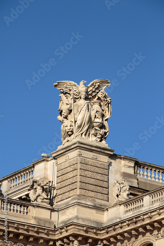 Paris - Architectural fragments of Louvre building. Louvre Museum is one of the largest and most visited museums worldwide.