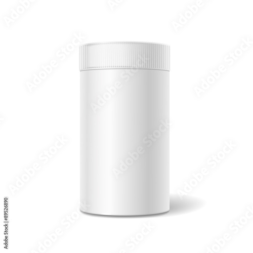 White tin box packaging container  for tea or coffee isolated