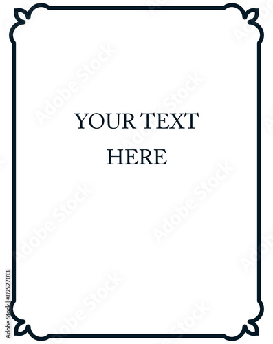 Simple vector line border frame isolated illustration