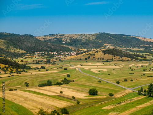 Landscape of Slovenian Green Karst in summer