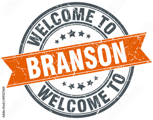 welcome to Branson orange round ribbon stamp photo