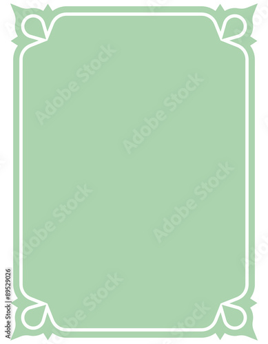 Simple mint vector line border frame isolated illustration