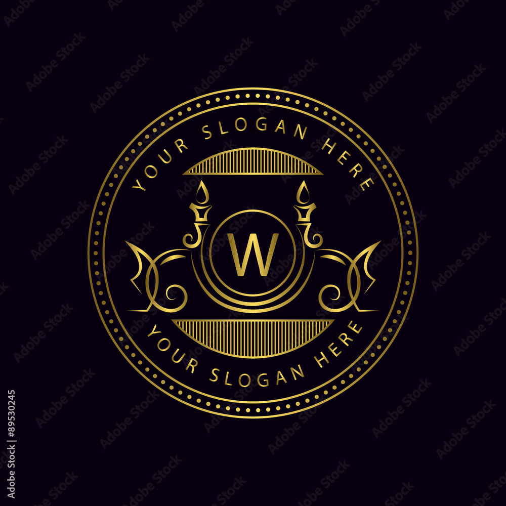 Monogram design elements, graceful template. Calligraphic elegant line art logo design. Letter sign emblem W for Royalty, business card, Boutique, Hotel, Restaurant, Cafe, Jewelry. Vector illustration