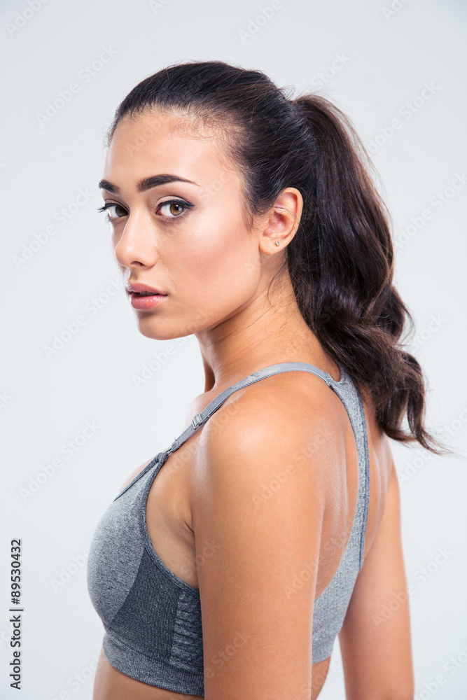 Side view portrait of a beautiful sports woma Side view portrait of a beautiful sports woma