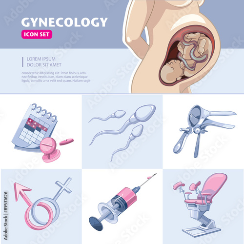 Gynecology icon set