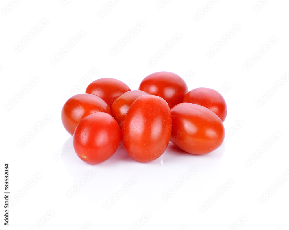 bunch of red tomatoes isolated on a white background bunch of red tomatoes isolated on a white background