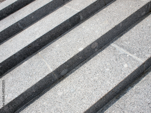 Top view closeup of gray marble step