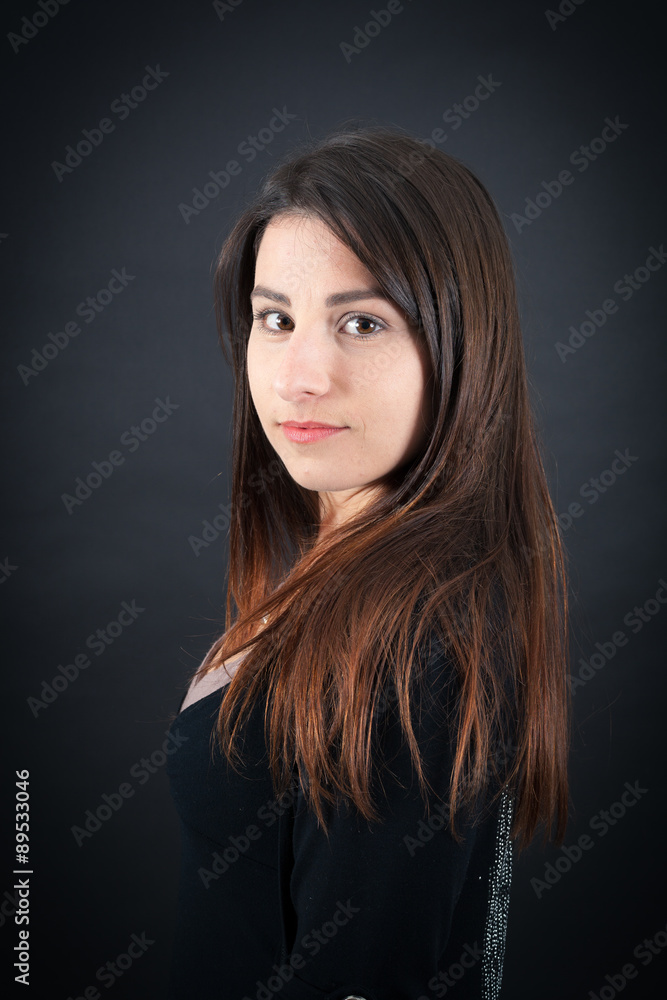 Beautiful woman doing different expressions in different sets of clothes: portrait Beautiful woman doing different expressions in different sets of clothes: portrait