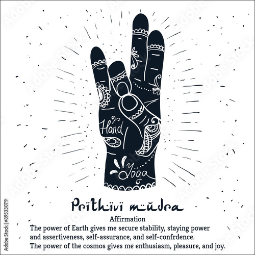 Element yoga Prithivi mudra hands