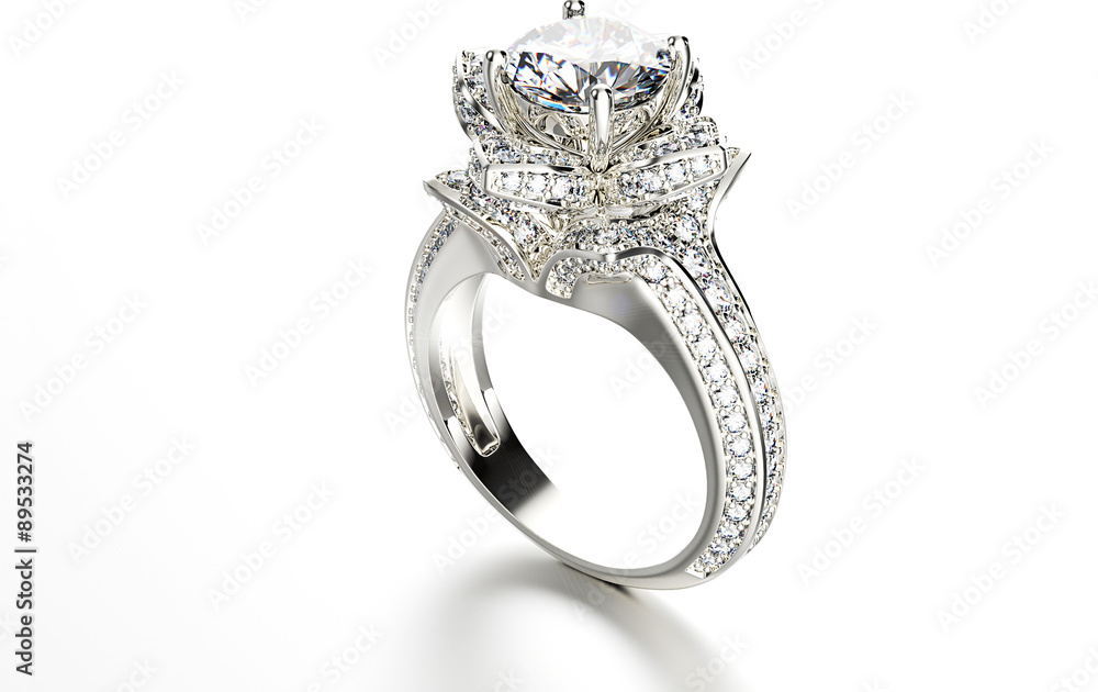 Ring with Diamond. Jewelry background Ring with Diamond. Jewelry background