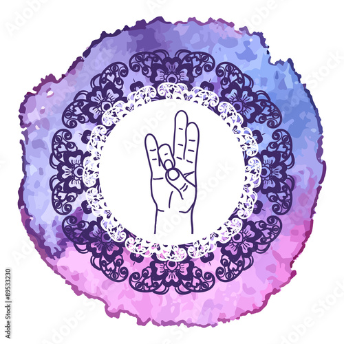 Element yoga Prithivi mudra hands