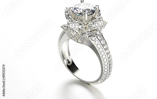 Ring with Diamond. Jewelry background