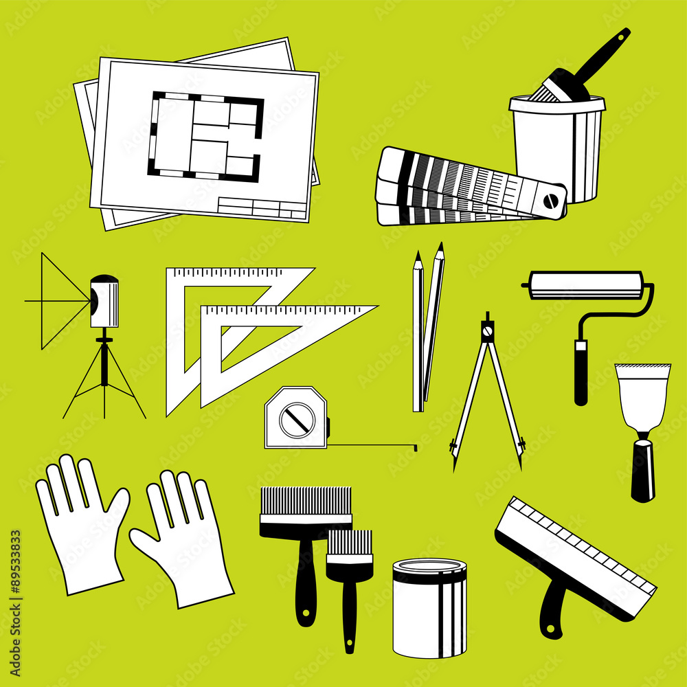 Set of vector elements tools for repair of house and apartments