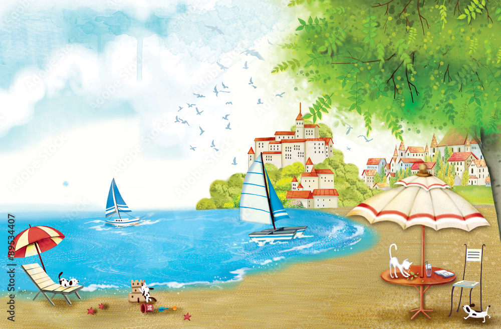 Naklejka premium Illustration of beautiful nature