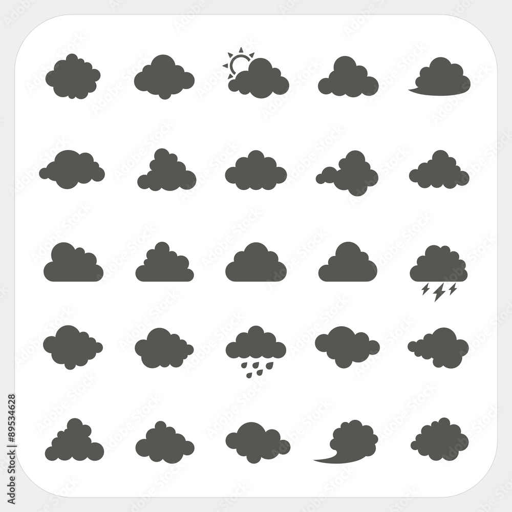 Cloud icons set Cloud icons set