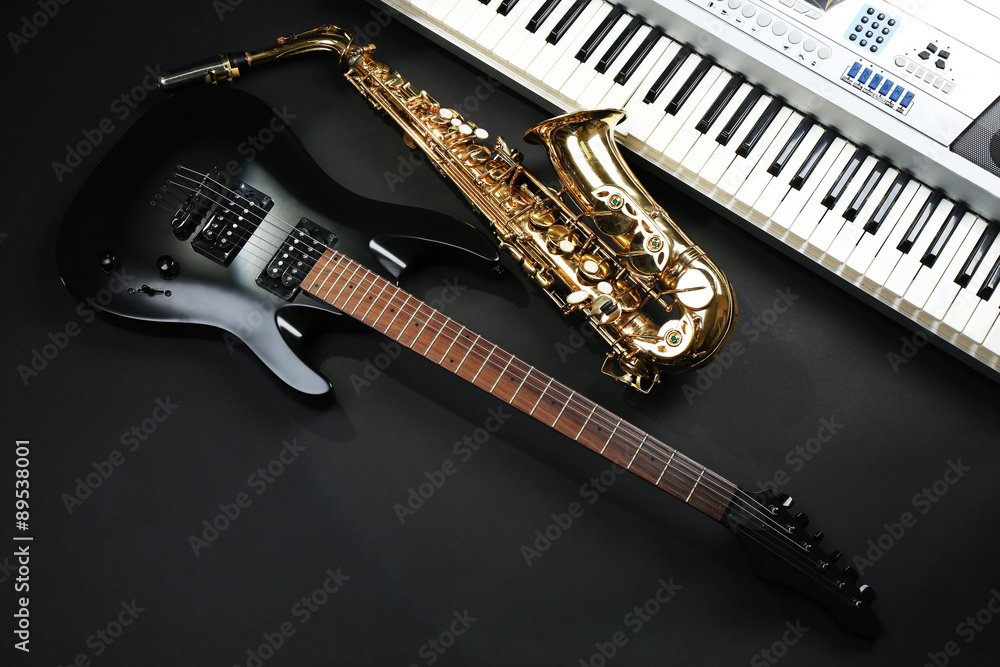 Naklejka premium Musical instruments, closeup