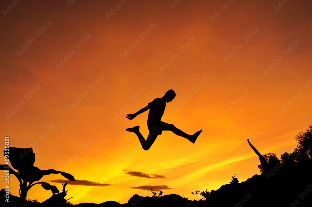 Jumping to the sunset